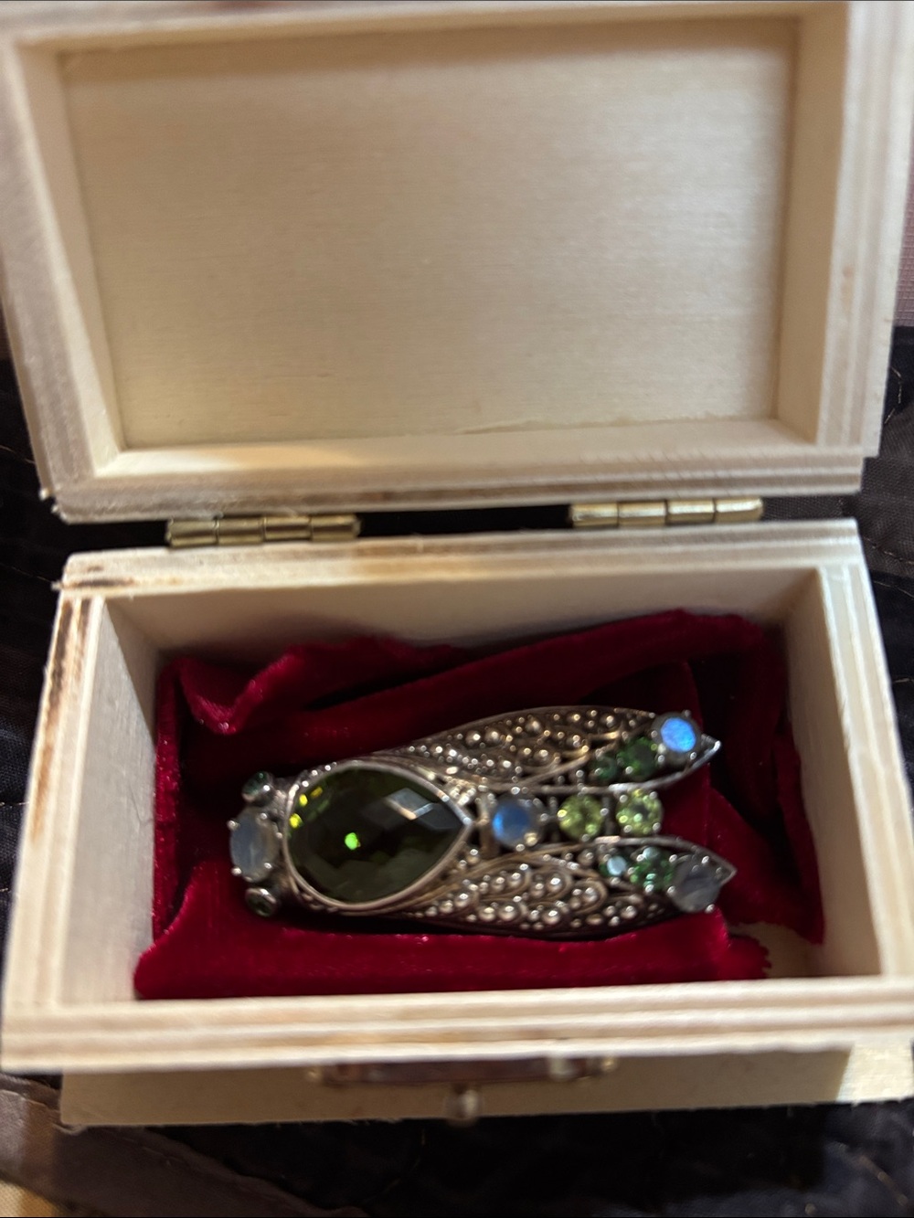 Nicky Butler 925 Silver and Gemstone Cicada Brooch Pendant